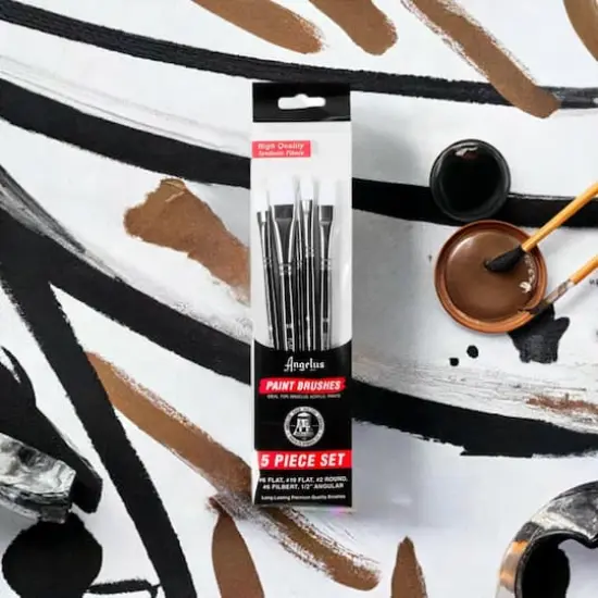 Angelus&reg; White Synthetic Acrylic 5 Piece Brush Set {3}