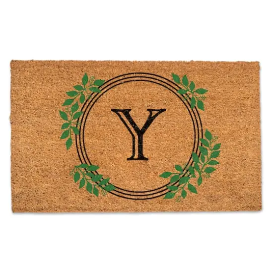 Laurel Circle Monogram Door Mat Y {1}