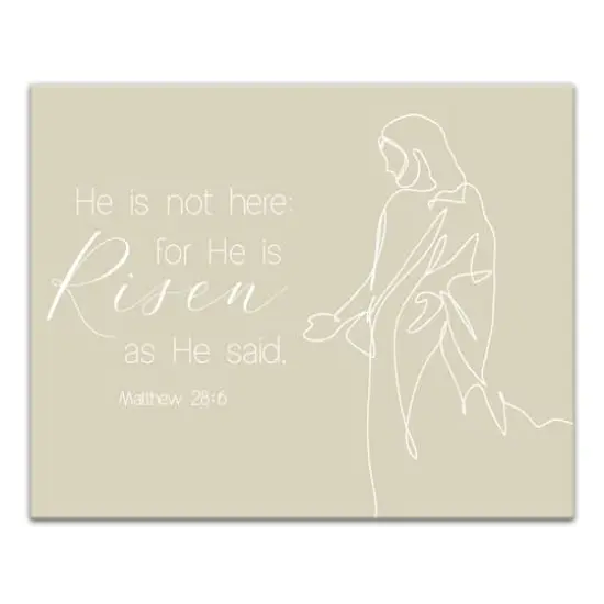 Risen Bible Jesus 2 16" x 20" Canvas Wall Art {1}