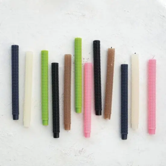 Hello Honey&reg; 10" Green Unscented Hobnail Taper Candles, 2ct. {4}