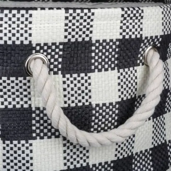 DII&reg; Medium Round Checkers Paper Bin Black {4}