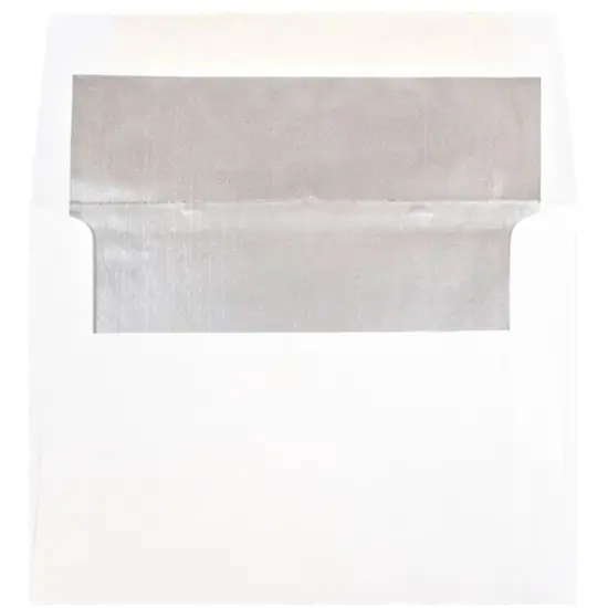 JAM Paper 4.75" x 6.5" Foil Lined Invitation Envelopes, 50ct. White with Silver Foil {1}