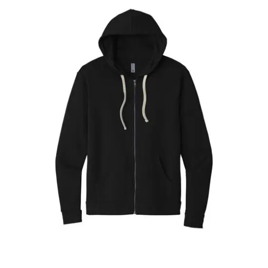 Next Level Unisex Santa Cruz Zip Hoodie Black {1}