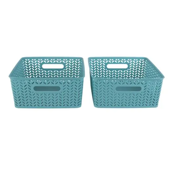 Simplify Medium Herringbone Storage Basket, 2ct. {2}