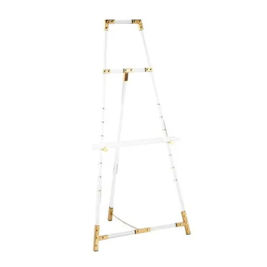 56.5" Clear Acrylic Plastic Adjustable 7-Tier Display Easel with Gold Accents & Chain Support {6}