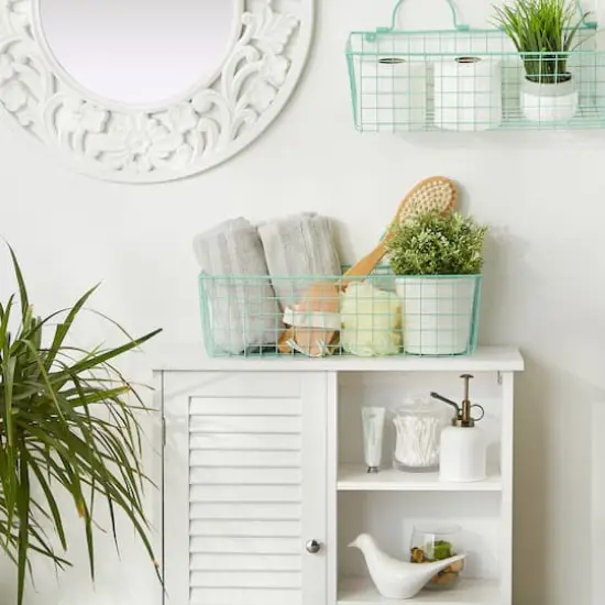 DII&reg; Medium Wire Wall Baskets, 2ct. Aqua {5}