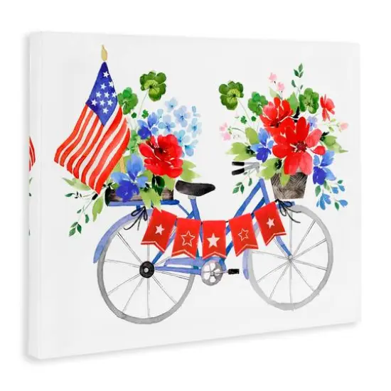 Stupell Industries Floral Americana Bicycle Canvas Wall Art {4}