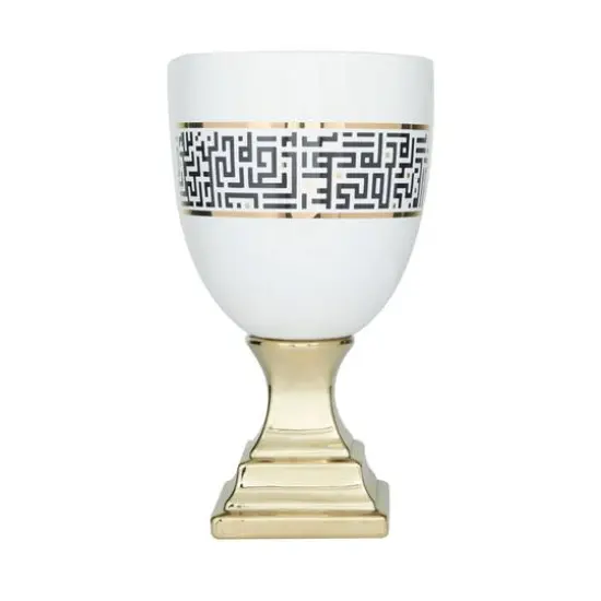 Gold Dolomite Glam Vase, 15" x 8" x 8" {6}