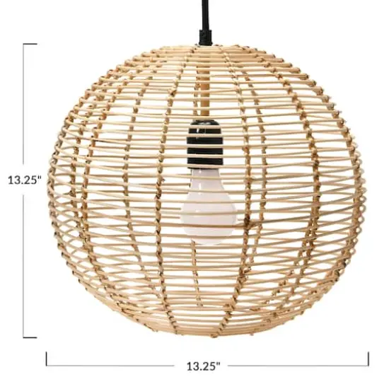 Hello Honey® Modern Boho Handwoven Rattan Globe Pendant Light {5}