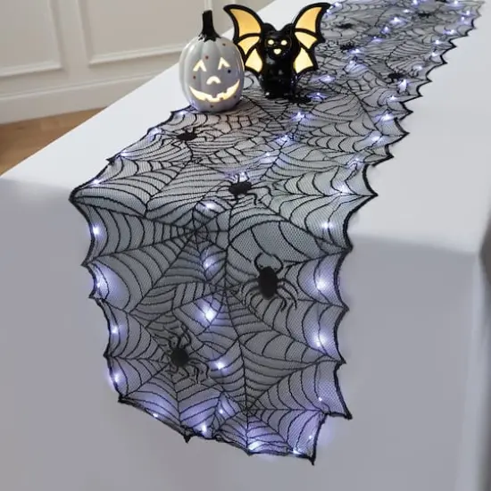 72" LED Lighted Spider Web Table Runner by Ashland&reg; {3}