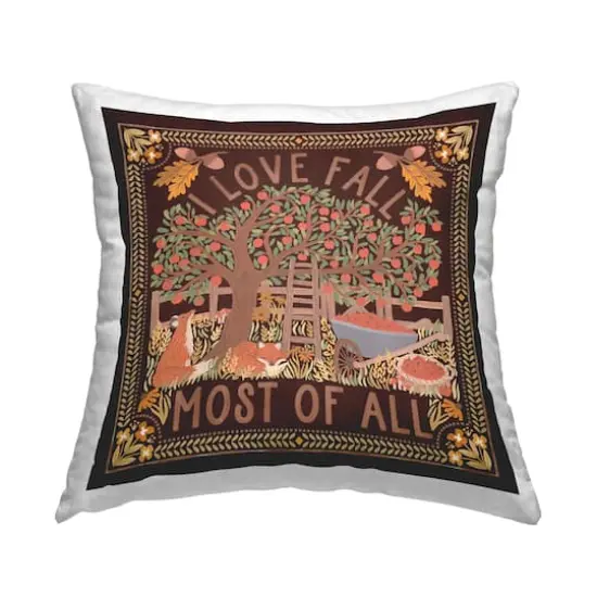 Stupell Industries Love Fall on Brown Decorative Printed Throw Pillow {1}