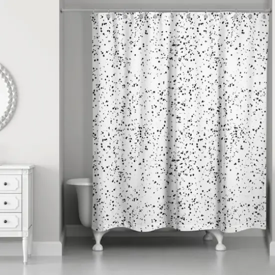 Monochromatic Dot Pattern 71" x 74" Shower Curtain {3}