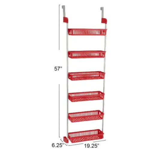 Household Essentials Over the Door Storage Rack Red {4}
