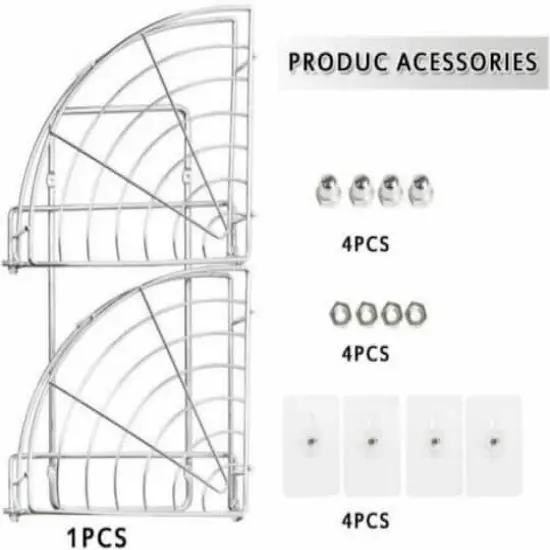 Silver 2-Tier Bathroom Shelf Storage {5}