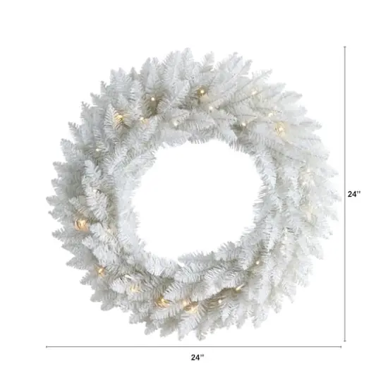 24" Pre-Lit Colorado Spruce Christmas Wreath {3}