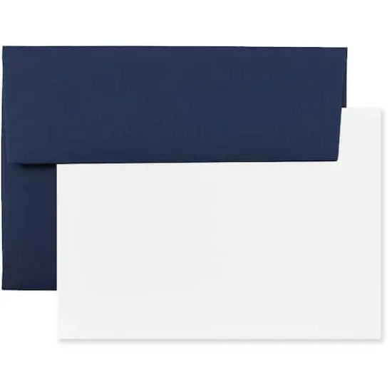 JAM Paper A2 Blank Greeting Card Set, 100ct. Navy Blue {1}