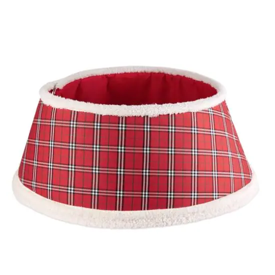 DII&reg; Red Plaid Holiday Tree Collar {1}