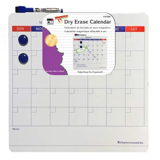 Charles Leonard Magnetic Dry Erase Calendar Set, 6ct {1}