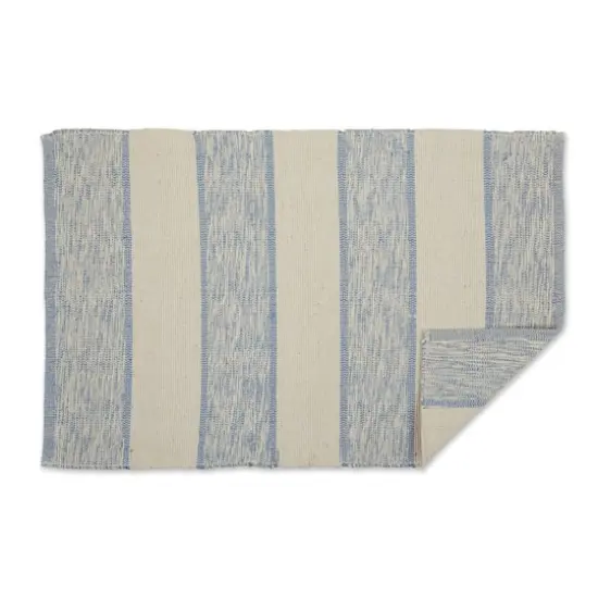 DII&reg; Stonewash Blue Variegated Stripe Recycled Yarn Rug Set, 2ft. x 3ft. {3}