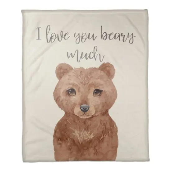 I Love Your Beary Much 50" x 60" Coral Fleece Blanket {1}