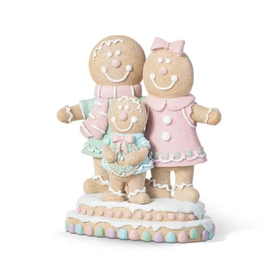 Glitzhome&reg; 10.25" Resin Christmas Gingerbread Man Family Table Decor {1}
