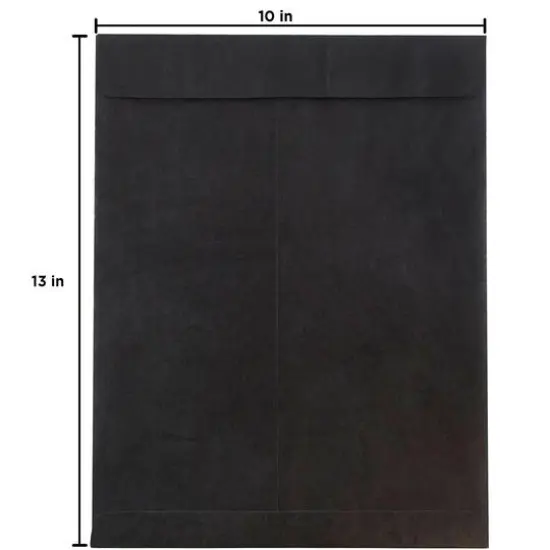 JAM Paper 10" x 13" Tyvek Tear-Proof Open End Catalog Envelopes, 25ct. Black {5}