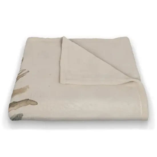 Modern Transitional Flowers 50" x 60" Coral Fleece Blanket {3}