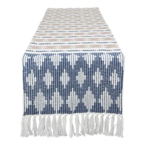 DII&reg; 72" French Blue & Stone Colby Southwest Table Runner {1}