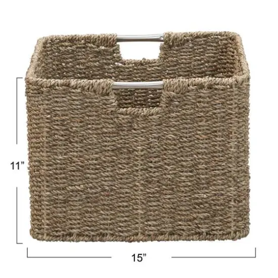 Household Essentials Seagrass Square Wicker Basket  {4}