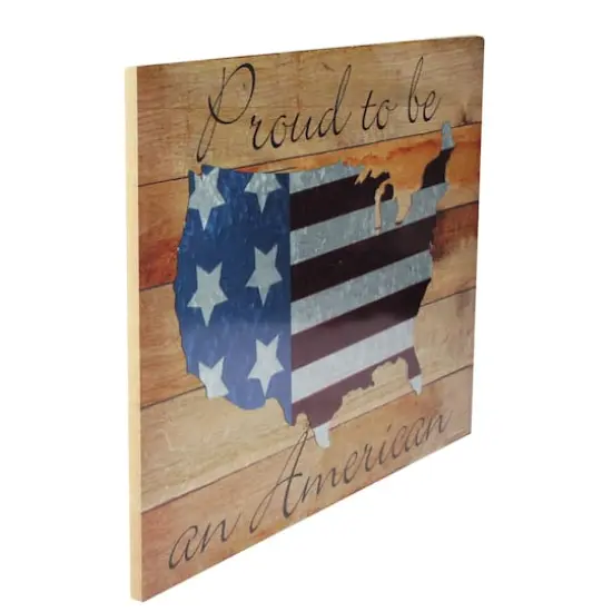 16" Stars and Stripes Wooden USA Map Wall Art  {3}