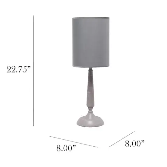 Simple Designs 23" Traditional Candlestick Table Lamp Gray Wash {4}