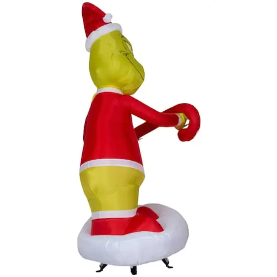 5.5ft. Airblown&reg; Inflatable Christmas Grinch Passing Out Candy Canes to Cindy Lou {4}