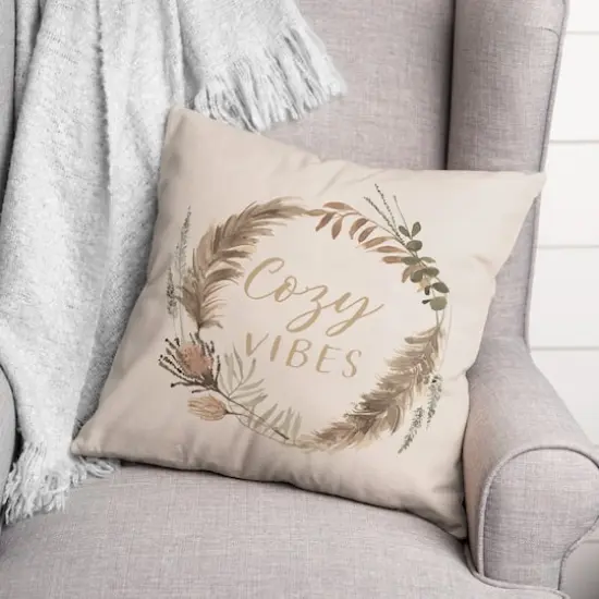 Cozy Vibes Wreath Indoor/Outdoor Pillow {3}