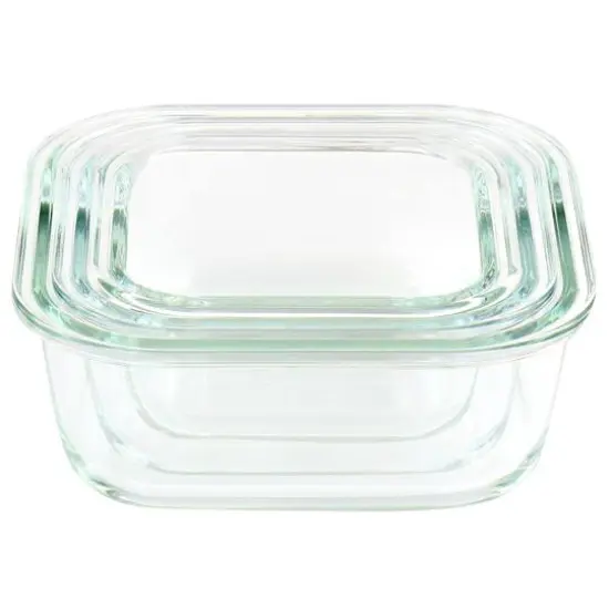 Martha Stewart Square Glass Storage Containers with Mint Lids {7}