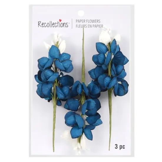 Bluebonnet Paper Flowers by Recollections&trade;, 3ct. {4}