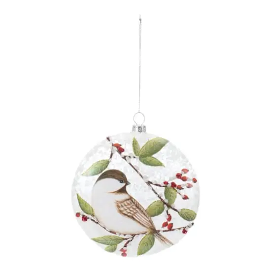 6ct. 5" Glass Chickadee Bird Ball Ornament {3}