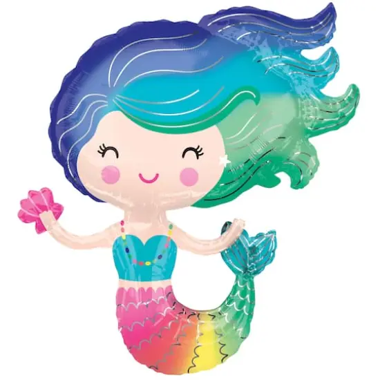 30" Colorful Mermaid Foil Balloon {1}