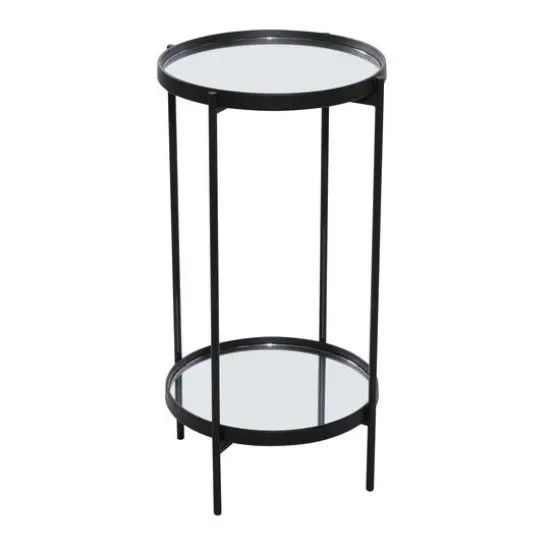 15" Black Contemporary Accent Table {3}