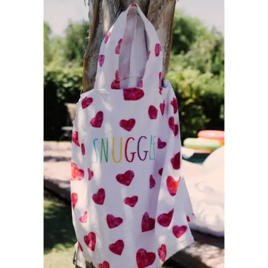 Rae Dunn Snuggle Hearts Kids Hooded Towel & Beach Ball Set {4}