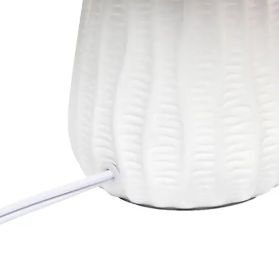 Simple Designs 11" Mini Ceramic Pastel Table Lamp Off White {10}