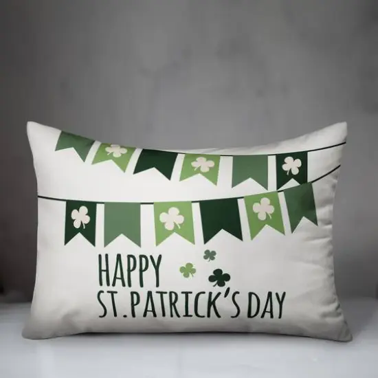 Happy St Pats Banner 14" x 20" Throw Pillow {4}