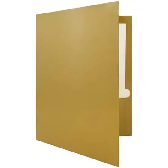 JAM Paper Laminated 2-Pocket Glossy Folders, 6ct. Gold {6}