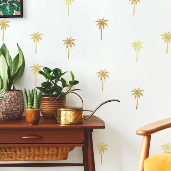 RoomMates Gold Foil Palm Tree Peel & Stick Wall Decals {4}