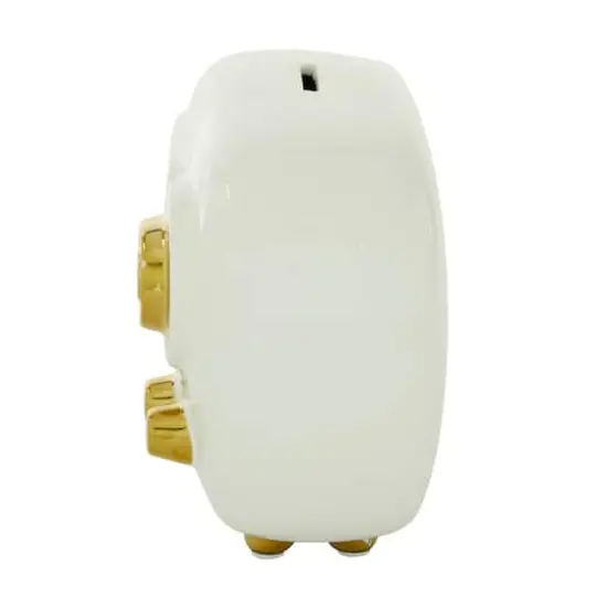 CosmoLiving by Cosmopolitan Gold Ceramic Modern Sculpture, Abstract 7" x 8" x 4" {4}