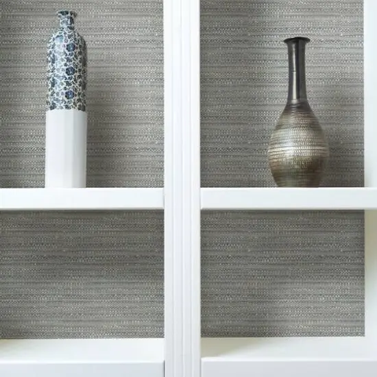 RoomMates Tabby Peel & Stick Wallpaper White and Gray {6}