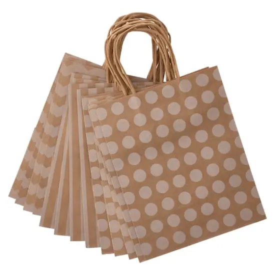 10" Kraft Dots & Chevron Paper Bag Value Pack by Celebrate It&trade; {4}