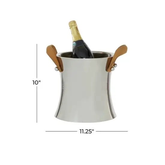 11" Stainless Steel Contemporary Wine Bucket {7}