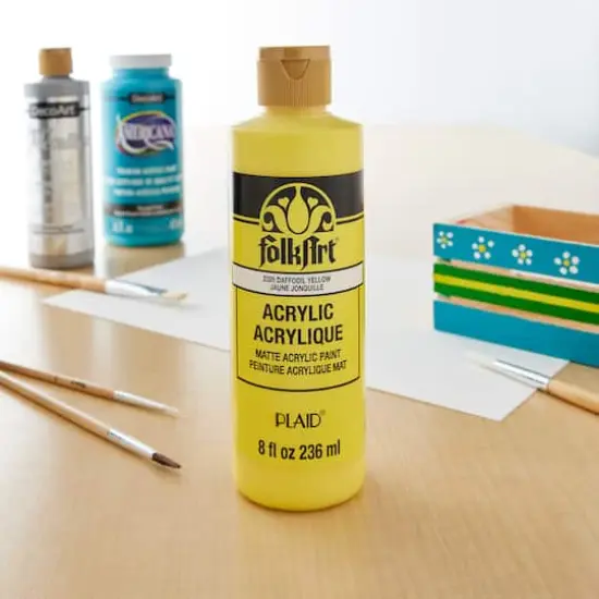 FolkArt&reg; Acrylic Paint, 8oz. Daffodil Yellow {3}
