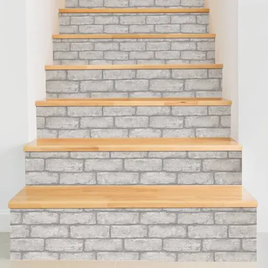 InHome Cambridge Brick Gray Peel & Stick Wallpaper {8}