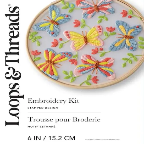 6" Butterflies Embroidery Kit by Loops & Threads&reg; {3}